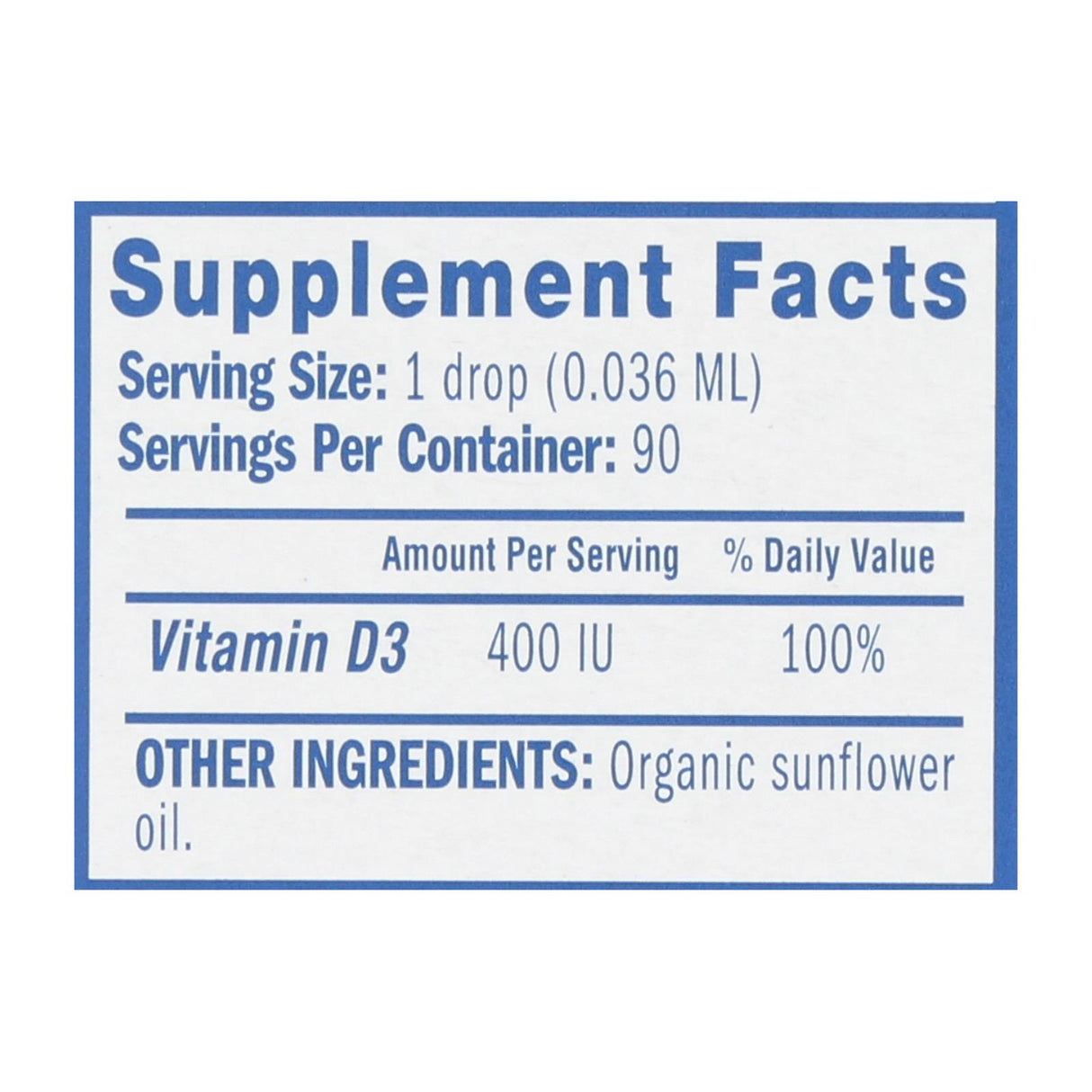Mommy's Bliss Organic Vitamin D Drops - .11 Fl Oz. - Cozy Farm