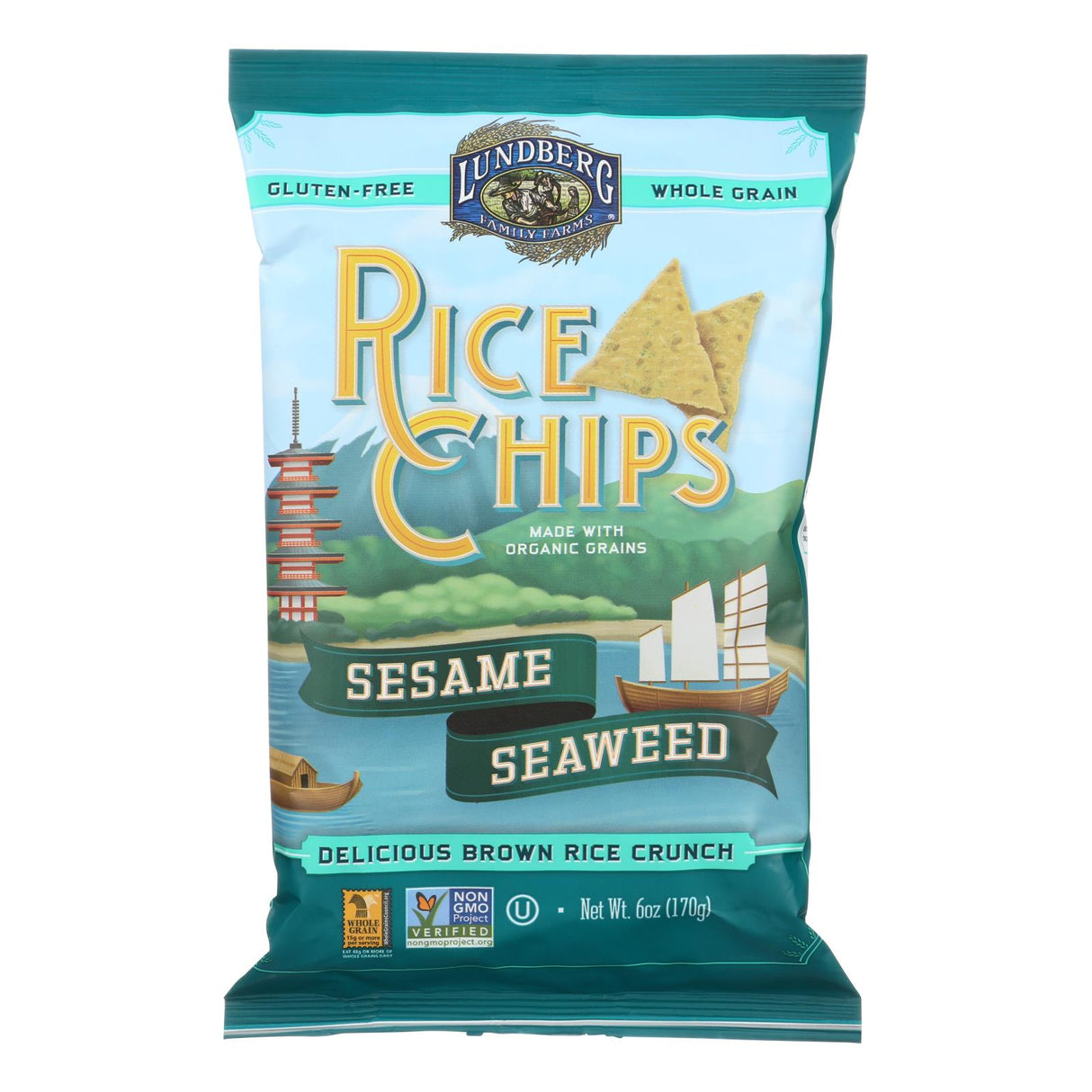 Lundberg Sesame Seaweed Brown Rice Chips (12 Pack, 6 Oz. Each) - Cozy Farm