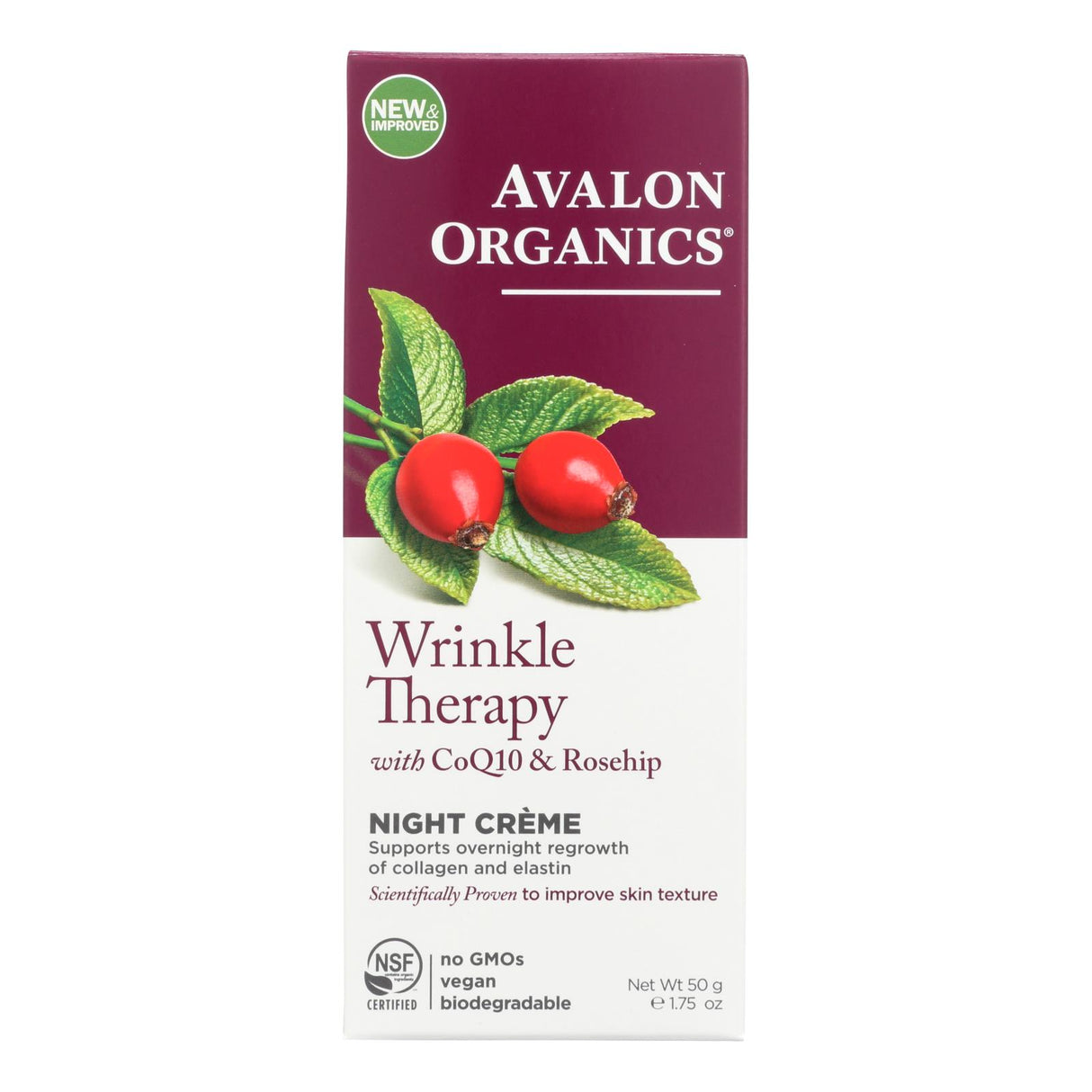 Avalon Organics CoQ10 Wrinkle Defense Night Cream, Anti-Aging Face Moisturizer for All Skin Types, 1.75 Fl Oz - Cozy Farm