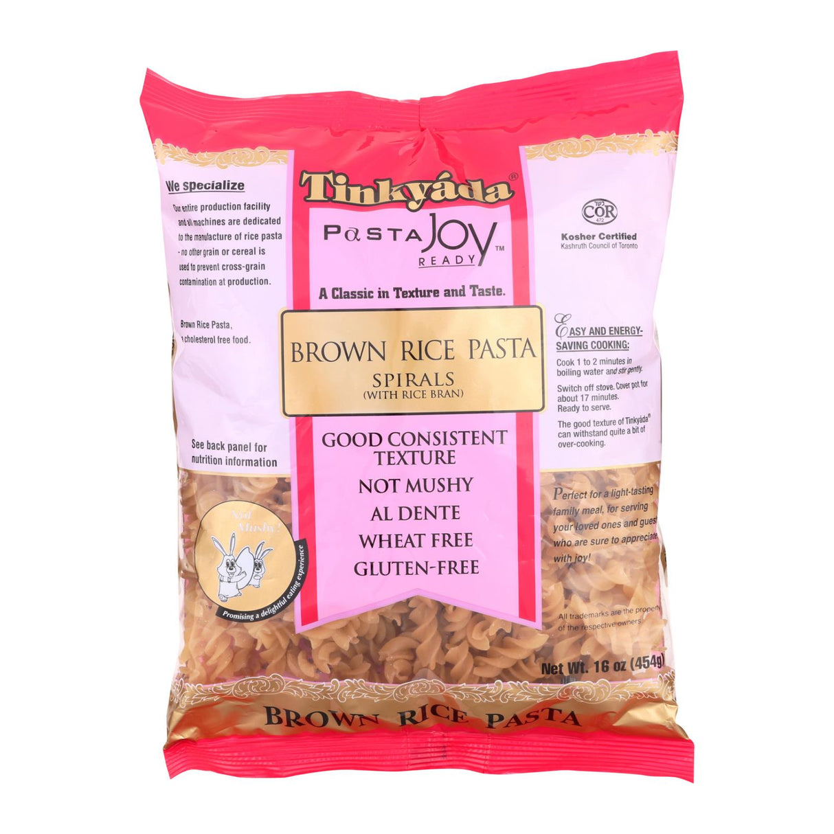 Tinkyada Gluten-Free Organic Brown Rice Spirals (12 Pack, 16 Oz. Each) - Cozy Farm