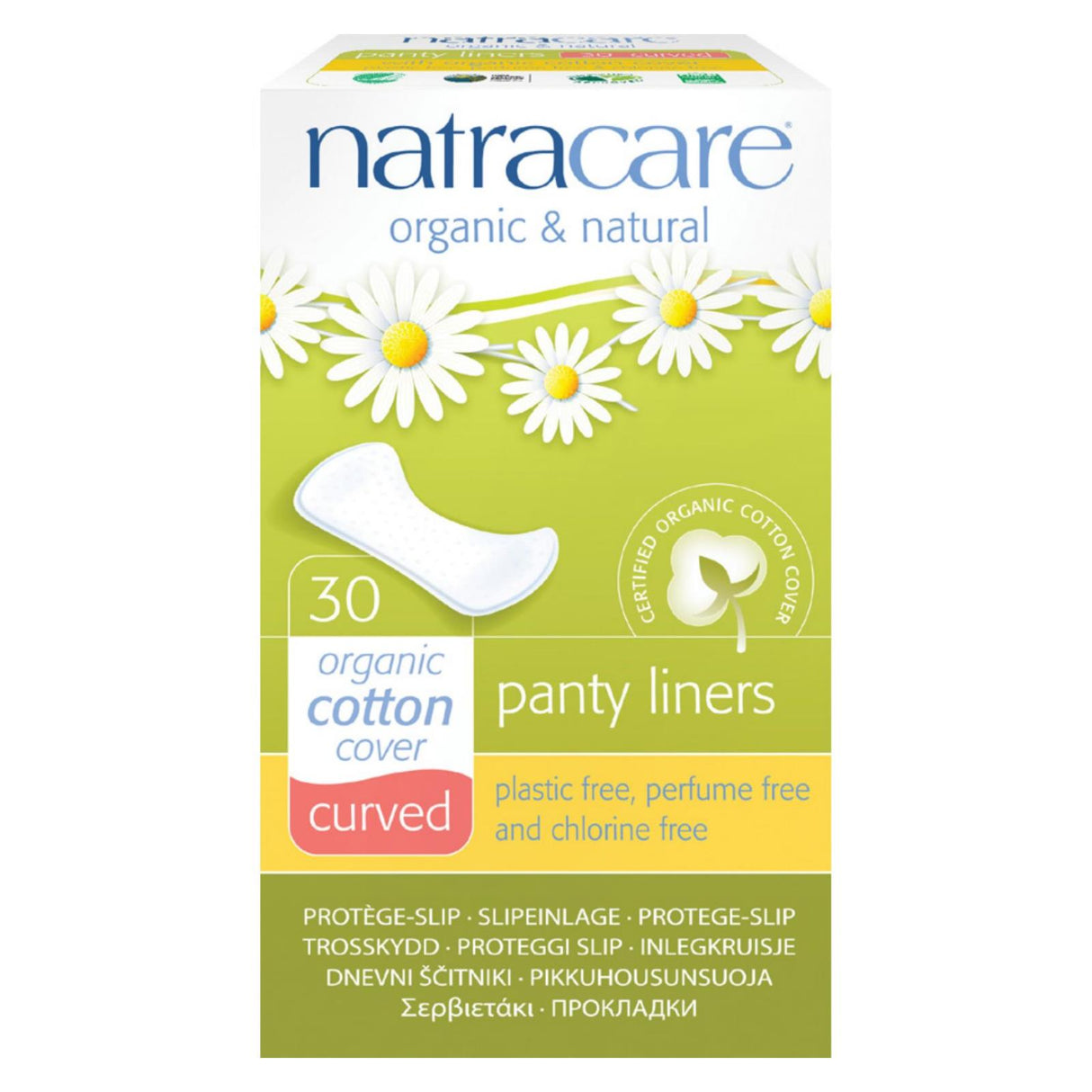 Natracare Natural Curved Panty Liners for Comfortable Daily Protection (Pack of 30) - Cozy Farm