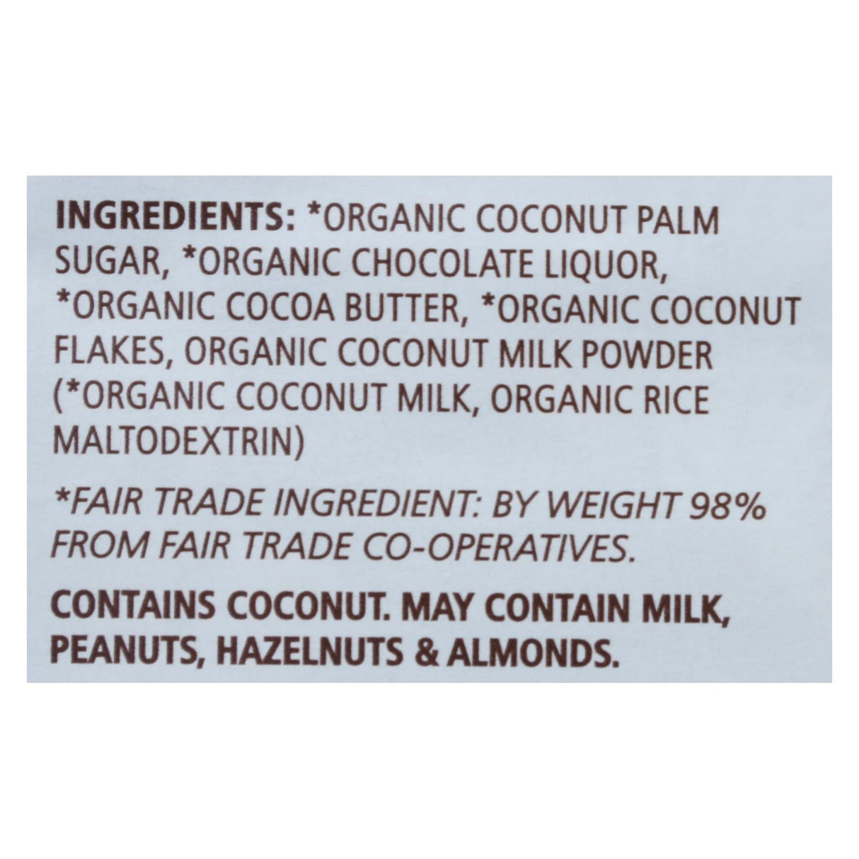 Equal Exchange Organic Dark Chocolate Coconut Bar - 2.8 Oz (Pack of 12) - Cozy Farm