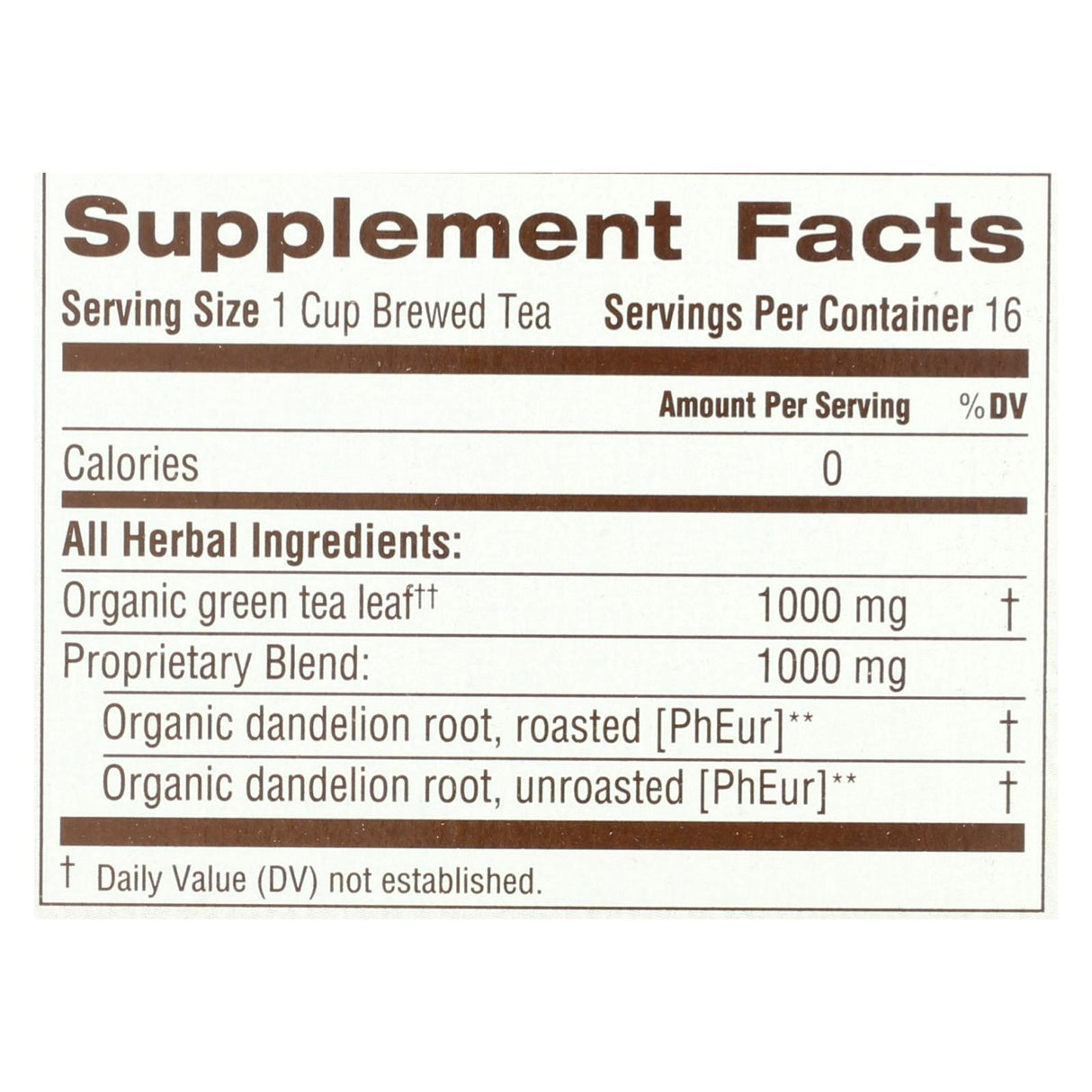 Traditional Medicinals Case of 16 Organic Green Tea Dandelion - Cozy Farm