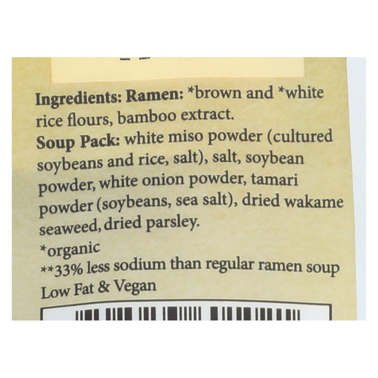 Lotus Foods Organic Jade Pearl Rice Ramen with Miso Soup (10 Pack), 2.8 Oz - Cozy Farm