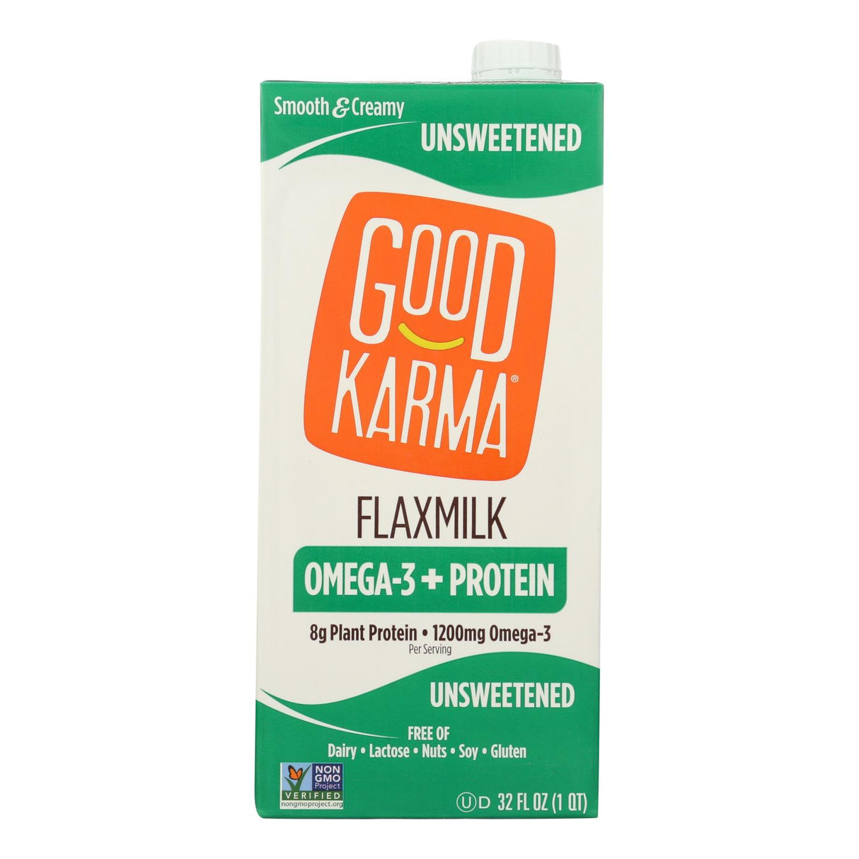 Good Karma Flax Milk Protein Vanilla Unsweetened, 32 fl. oz. (Pack of 6) - Cozy Farm