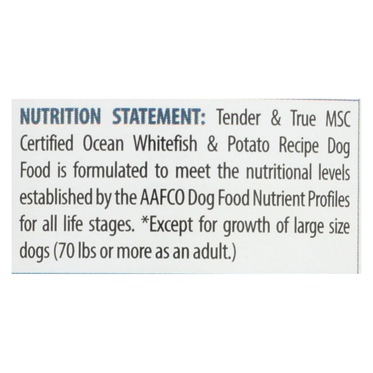 Tender & True Dog Food: Ocean Whitefish & Potato, 13.2 Oz (Pack of 12) - Cozy Farm