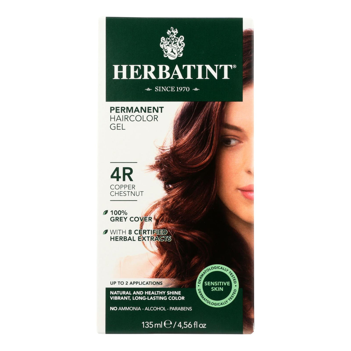 Herbatint Permanent Herbal Hair Color Gel - Enriched with Natural Plant Extracts - 4R Copper Chestnut (4.56 fl. oz.) - Cozy Farm