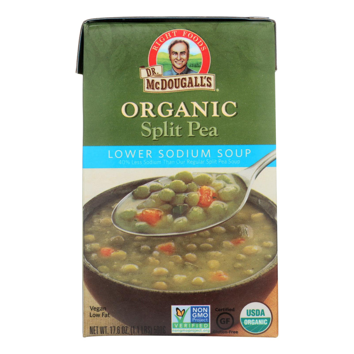 Dr. McDougall's Organic Low Sodium Split Pea Soup (6 x 17.6 Oz. Cans) - Cozy Farm