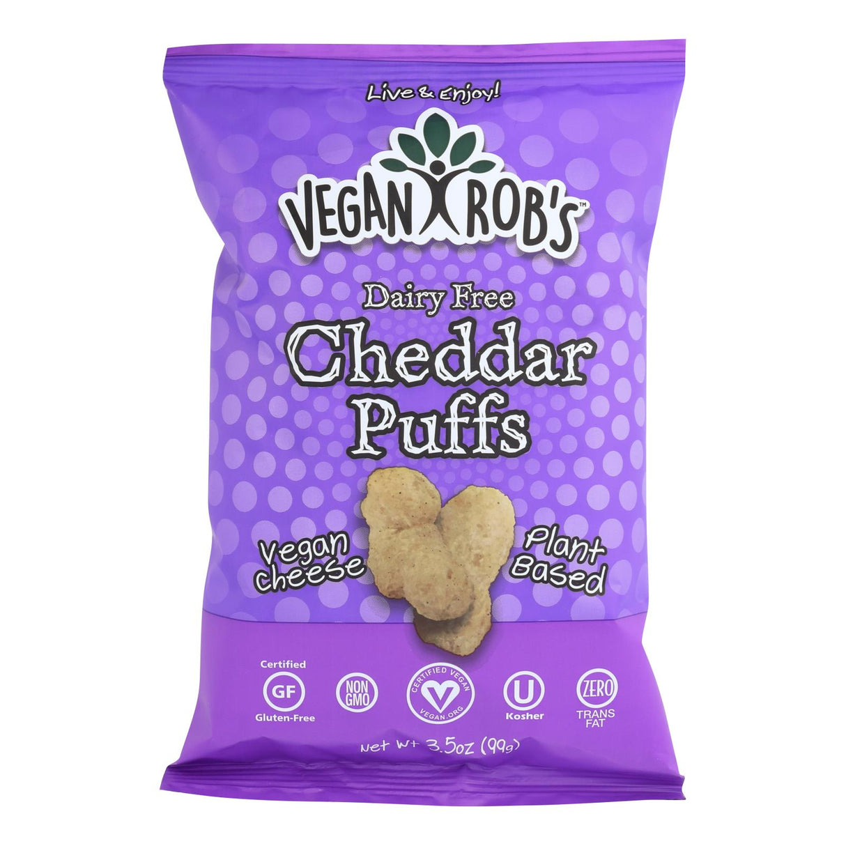 Vegan Rob's Savory Dairy-Free Cheddar Puffs (Pack of 12 - 3.5 Oz.) - Cozy Farm