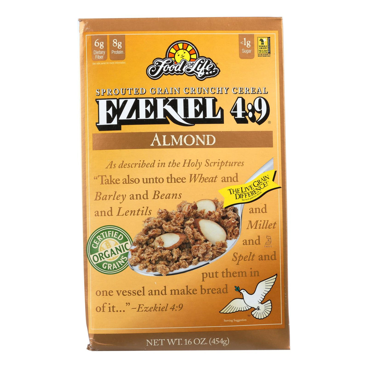 Food For Life Ezekiel 4-9 Sprouted Whole Grain Almond Cereal - Organic, 16 Oz (Pack of 6) - Cozy Farm