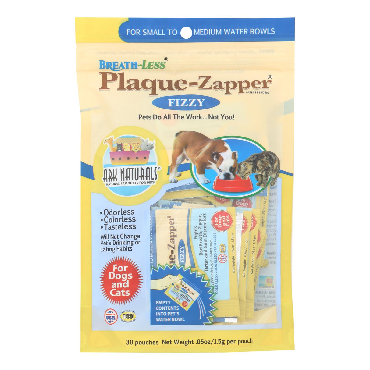 Ark Naturals Plaque-Zapper Fizzy Breath Freshener for Small to Medium Pets (30 Chews) - Cozy Farm