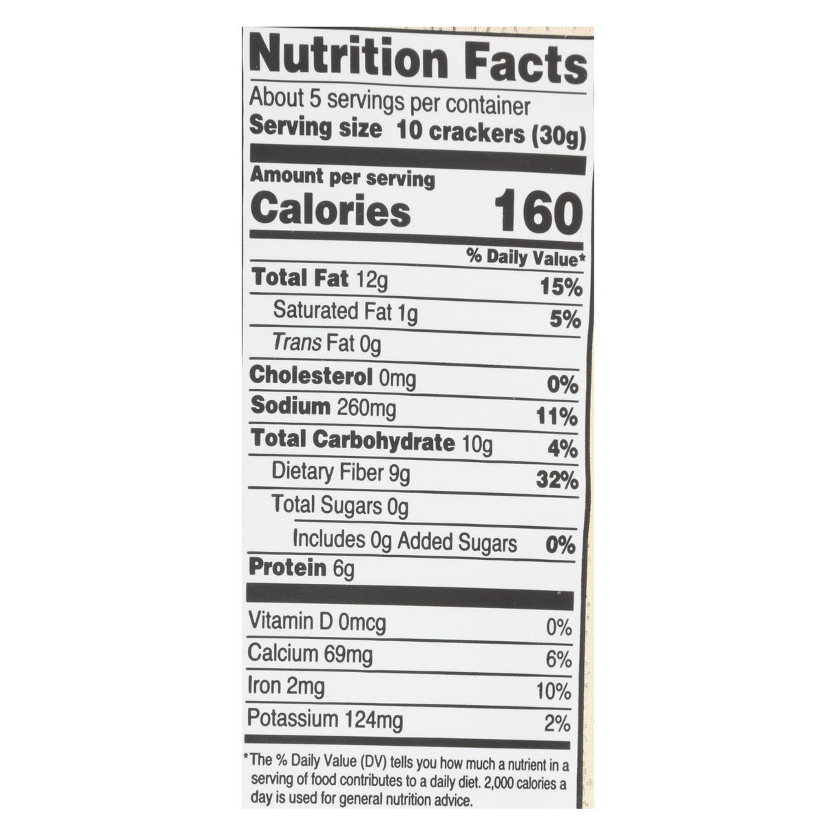 Doctor In The Kitchen Organic Flax Seed Crackers - Sea Salt (Pack of 6 - 5 Oz.) - Cozy Farm