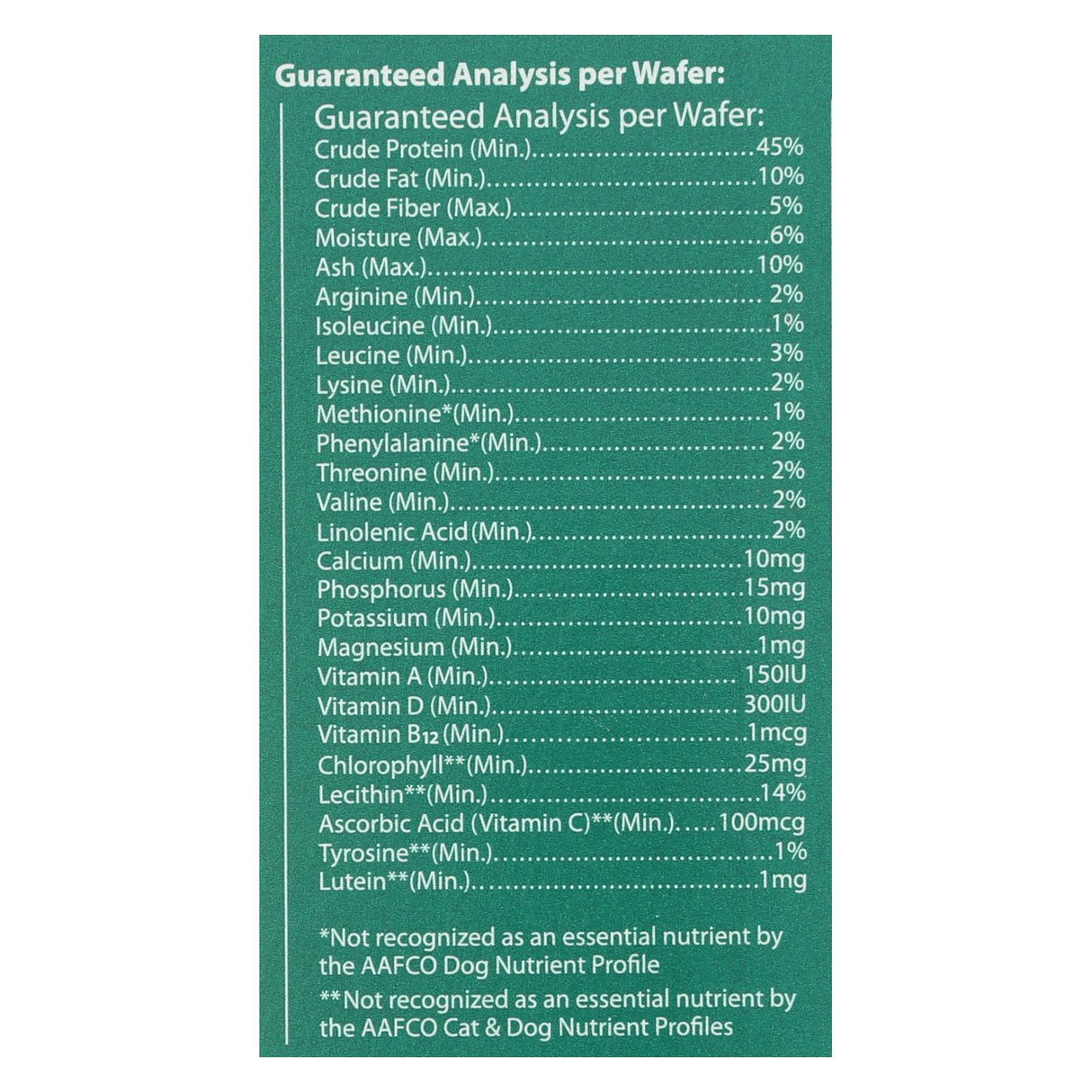 Sun Chlorella Rejuv-a-Wafers: Superfood Supplement for Dogs and Cats, 60 Count Wafers - Cozy Farm