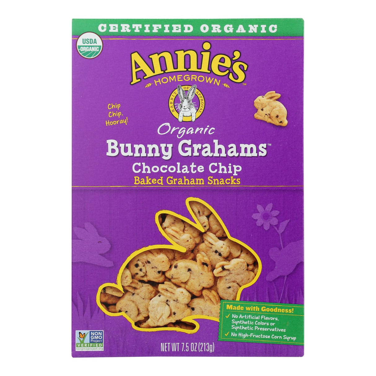 Annie's Homegrown Bunny Grahams Chocolate Chip, 7.5 Oz. (Pack of 12) - Cozy Farm