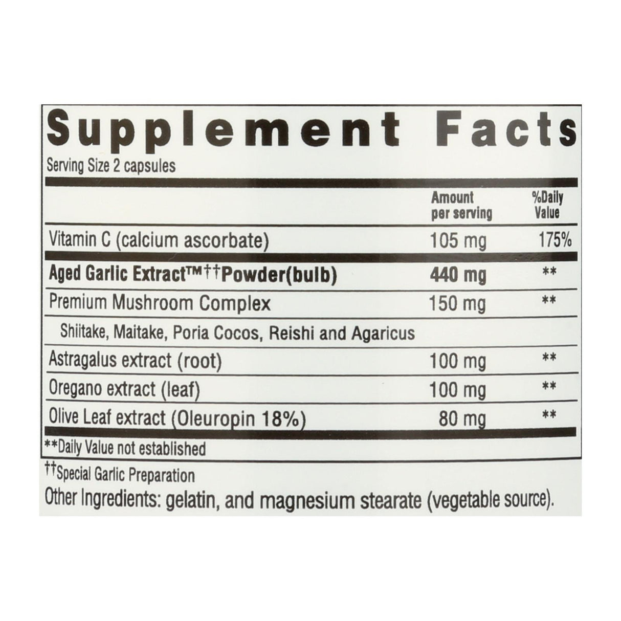 Kyolic Aged Garlic Extract Immune Booster - 100 Capsules - Cozy Farm