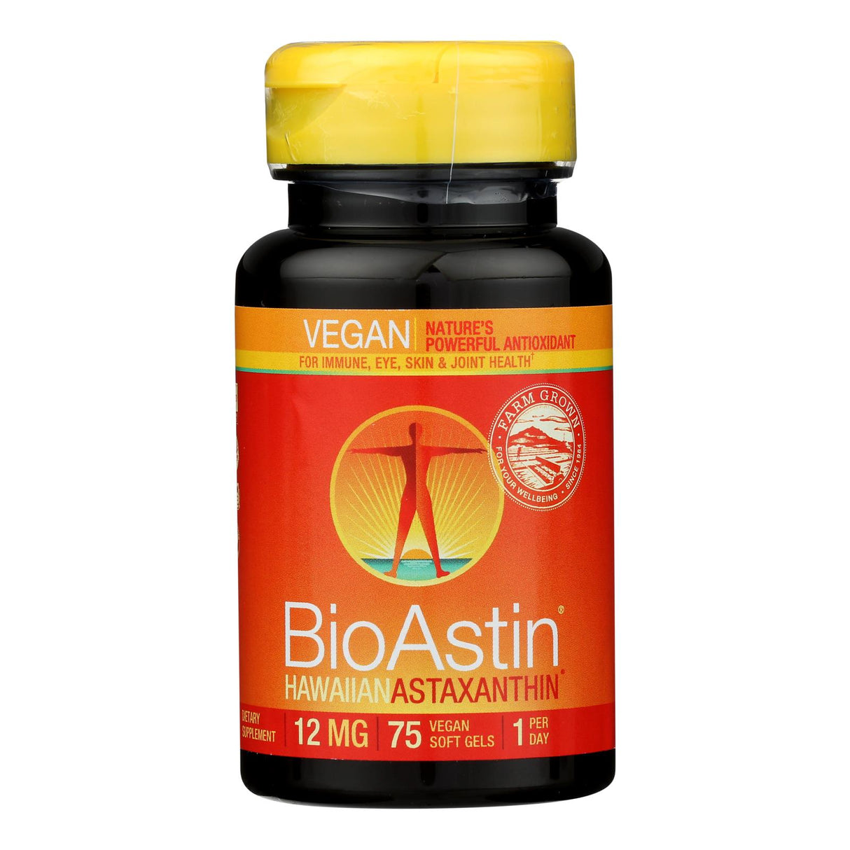 Nutrex Hawaii Bioastin Vegetarian Gelcaps - 75 Count - 12 mg Hawaiian Astaxanthin - Cozy Farm