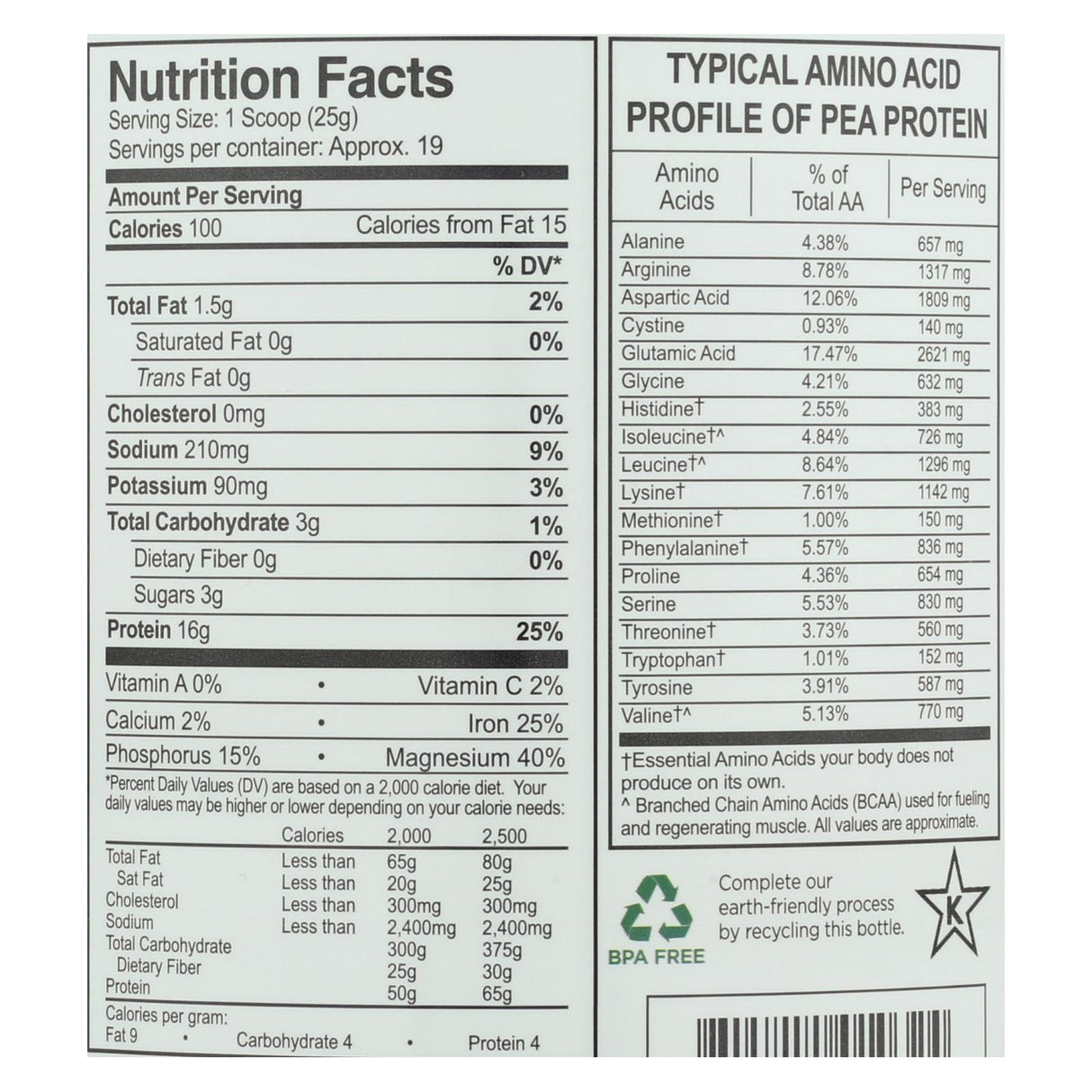 Growing Naturals Vanilla Blast Yellow Pea Protein - 16 Oz. - Cozy Farm