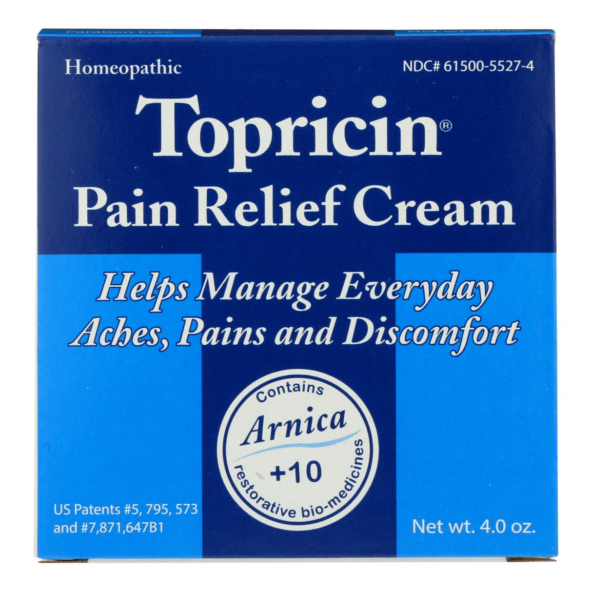 Topricin Cream - Pain Relief, Anti-Inflammatory, 4 Oz - Cozy Farm