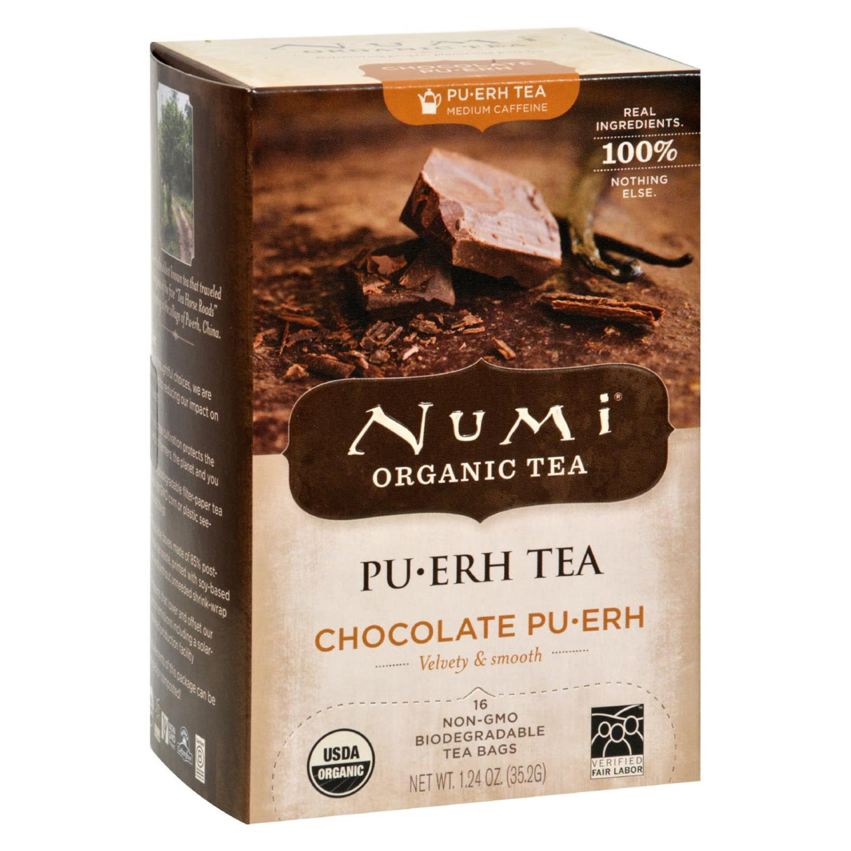 Numi Organic Chocolate Pu'erh Tea, 16 Count - Cozy Farm