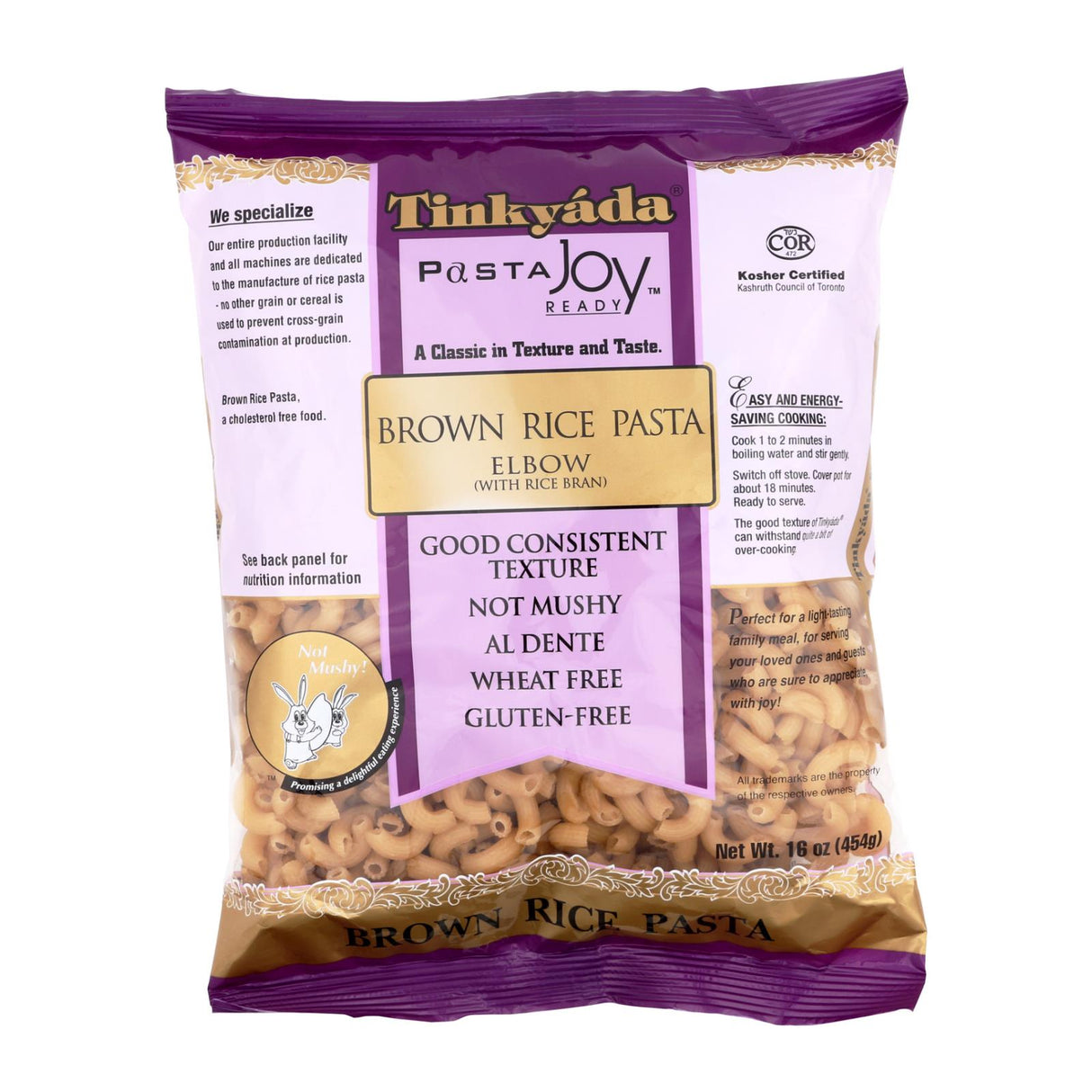 Tinkyada Brown Rice Elbows, 16 Oz. (Pack of 12) - Cozy Farm
