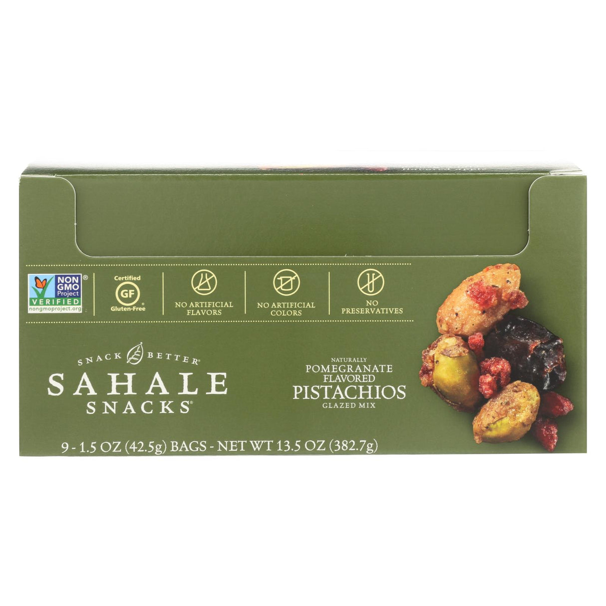 Sahale Glazed Pomegranate Pistachio Mix (Pack of 9 - 1.5 Oz.) - Cozy Farm