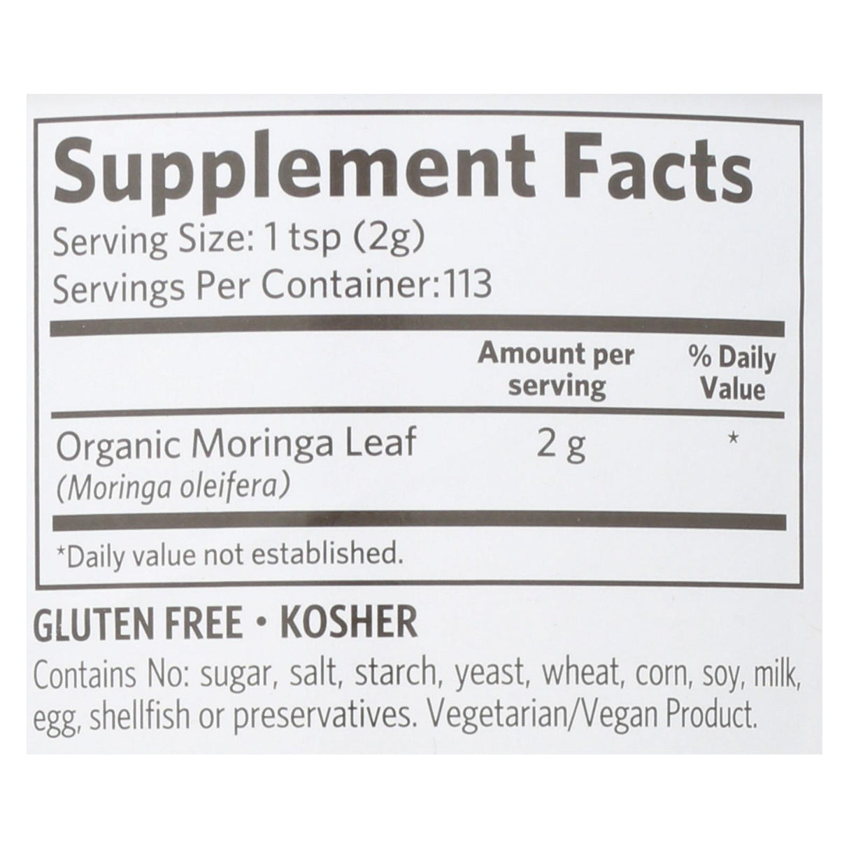 Organic India Moringa Leaf Powder (8 Oz.) - Cozy Farm