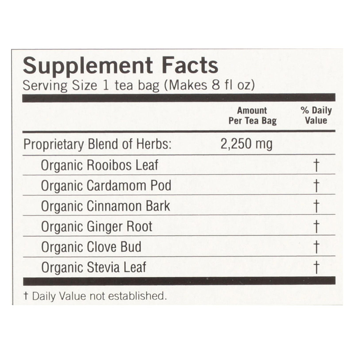 Yogi Organic Herbal Tea Caffeine-Free Chai Rooibos, 6 Packs of 16 Tea Bags Each - Cozy Farm