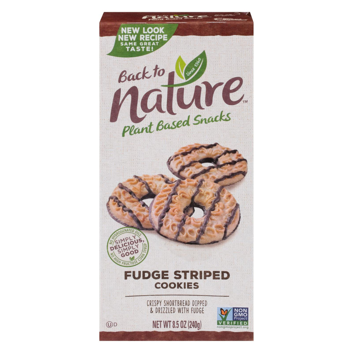 Back To Nature Fudge Striped Decadent Shortbread Cookies (Pack of 6 - 8.5 Oz) - Cozy Farm
