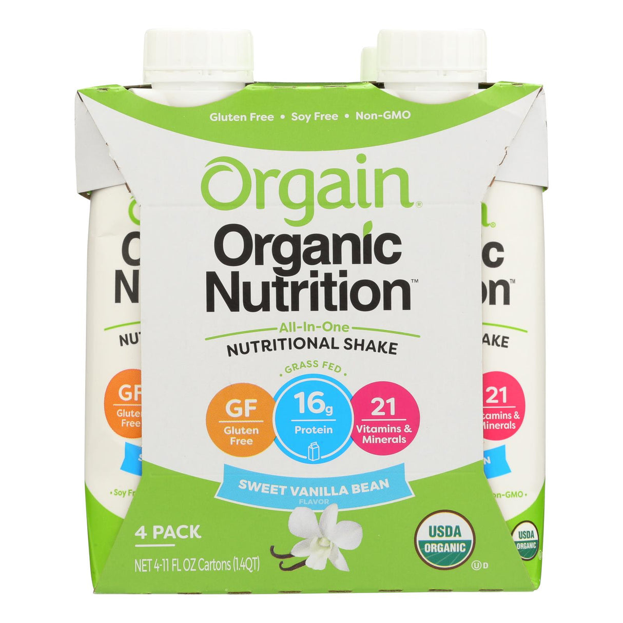 Orgain Organic Vanilla Bean Nutrition Shake - 11 Fl Oz (Pack of 12) - Cozy Farm