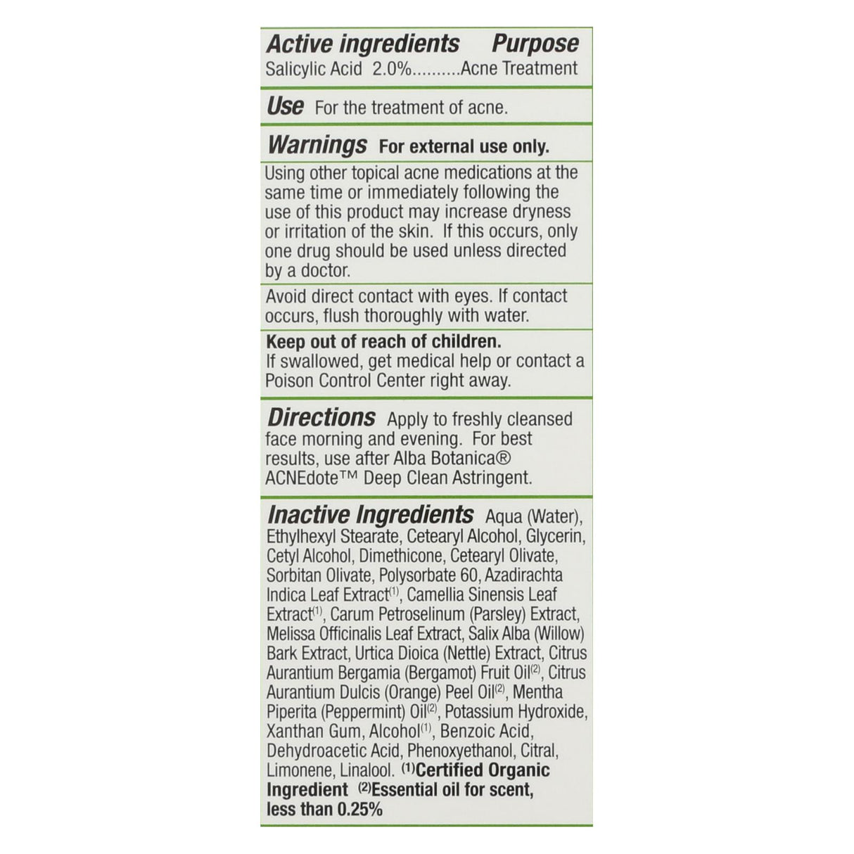 Alba Botanica Natural Acnedote Salicylic Acid Oil Control Lotion (2 Fl Oz) - Cozy Farm