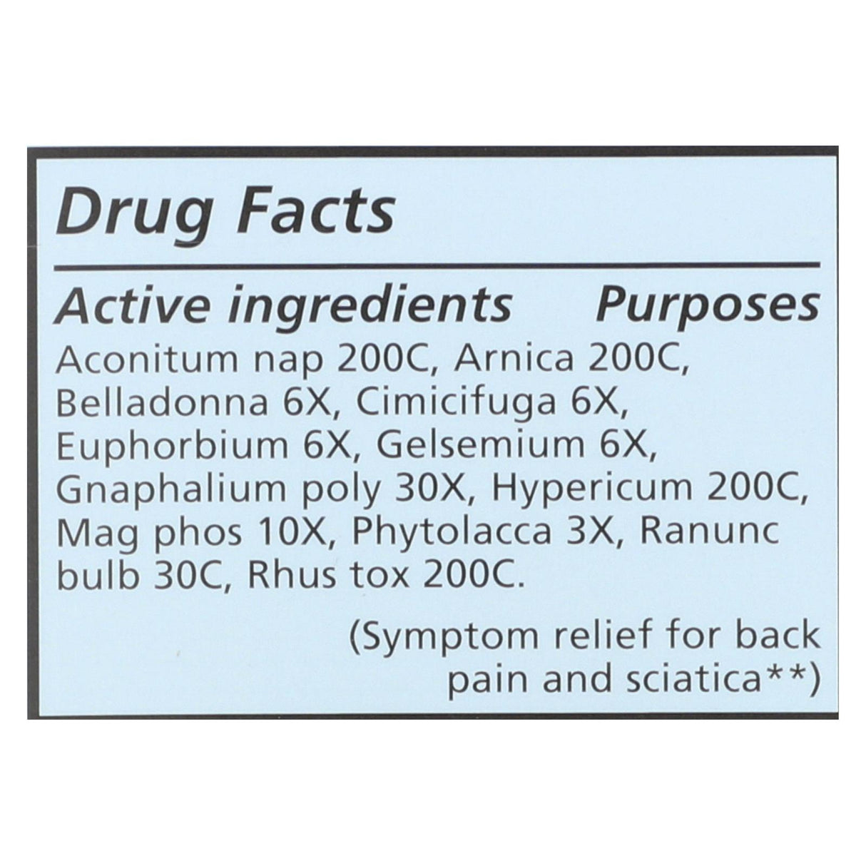 Liddell Homeopathic Back Pain Sciatica Relief Liquid, 1 Fl Oz - Cozy Farm