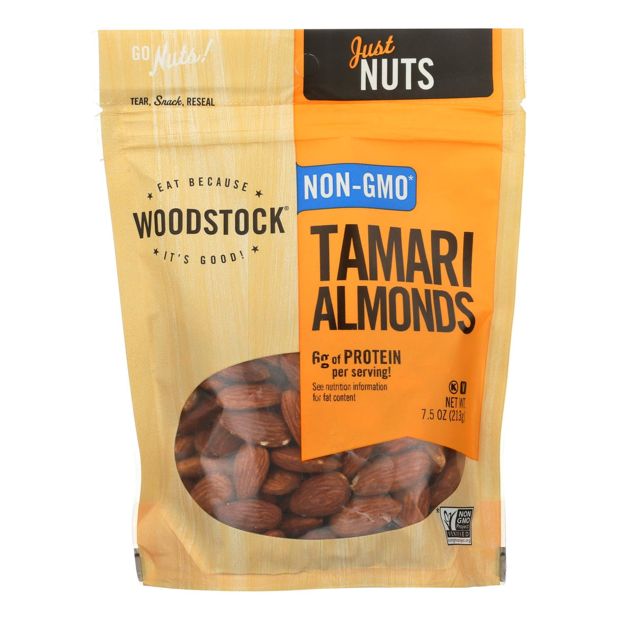 Woodstock Premium Non-GMO Tamari Glazed Almonds, 7.5 Oz (Pack of 8) - Cozy Farm