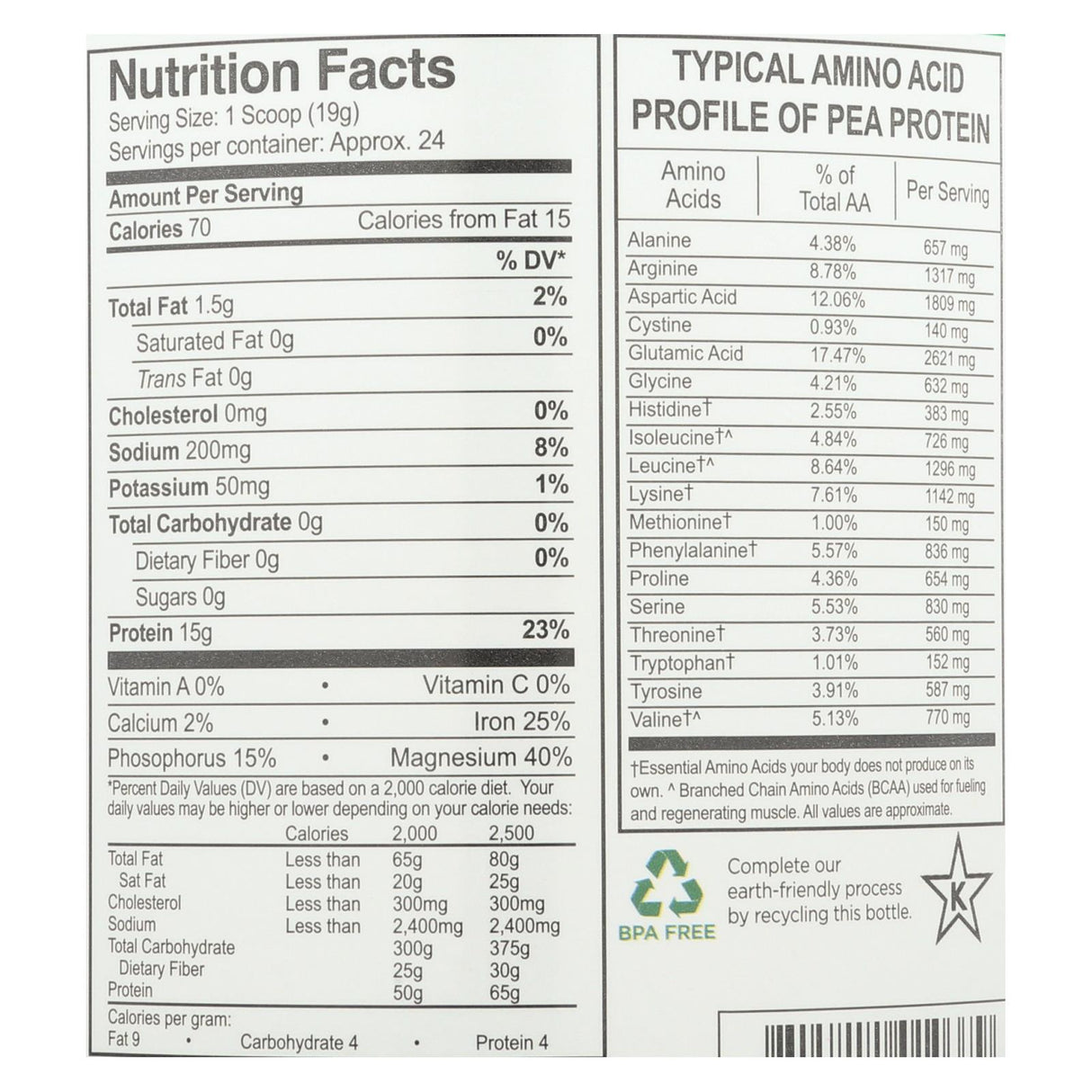 Growing Naturals Organic Yellow Pea Protein - Original, 16 Oz. - Cozy Farm