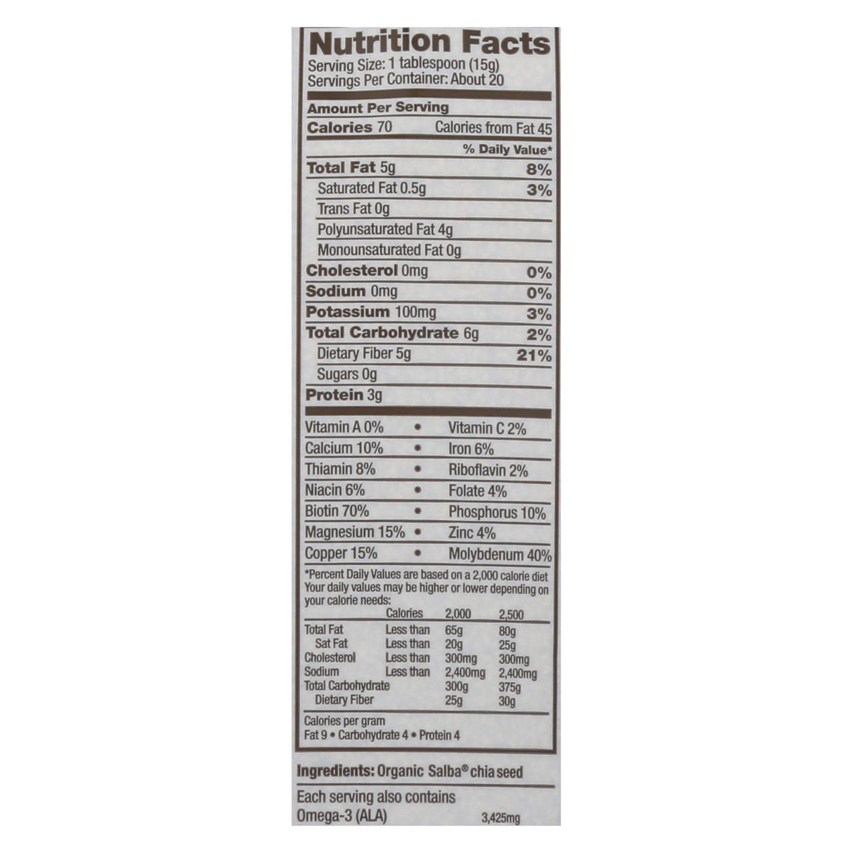 Salba Smart Premium Whole Chia Seeds - 10.5 Oz. - Cozy Farm