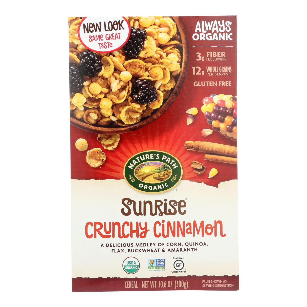 Nature's Path Organic Sunrise Cereal: Crunchy Cinnamon Delight (Pack of 12) - Cozy Farm