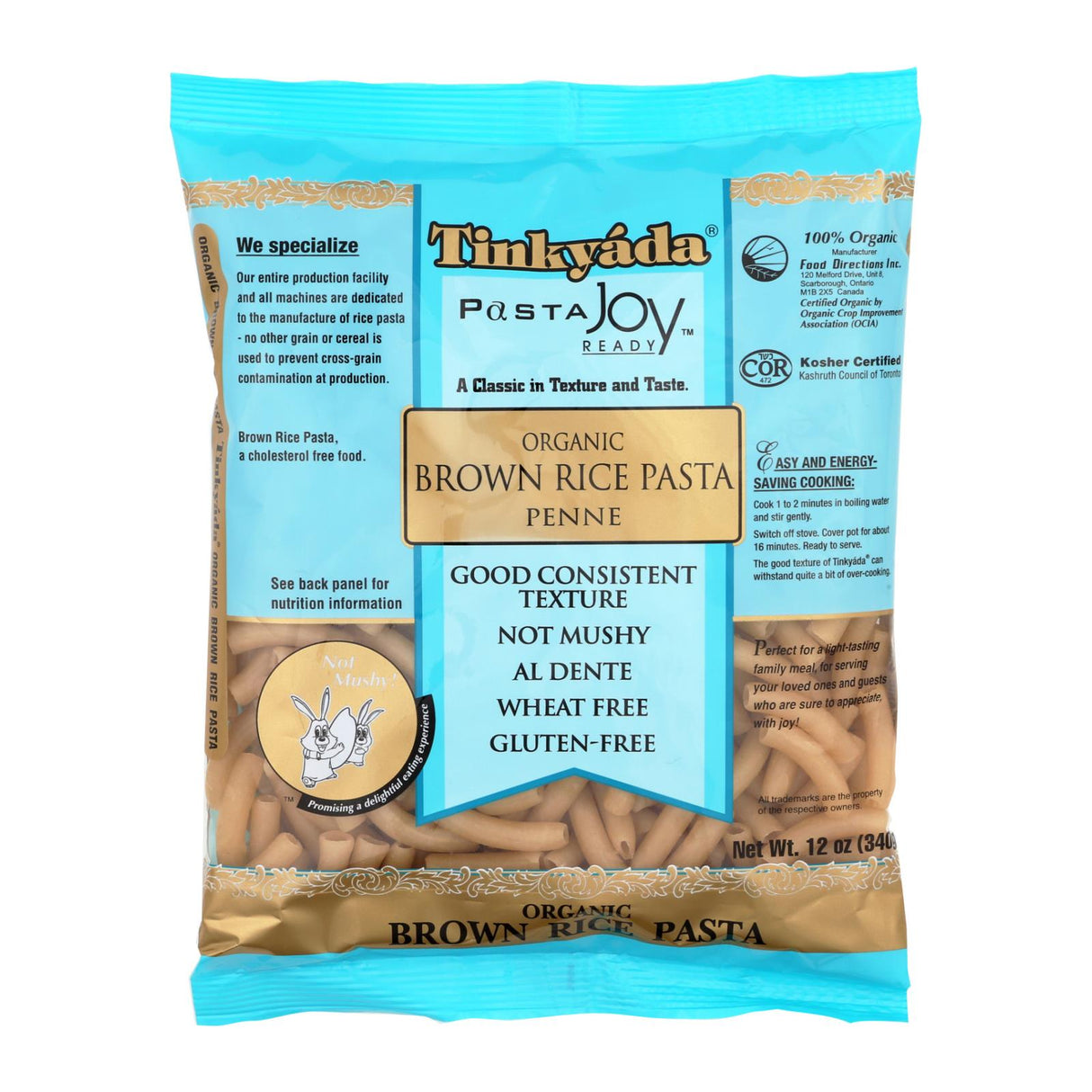 Tinkyada Organic Brown Rice Penne (12 Pack, 12 Ounces Per Box) - Cozy Farm