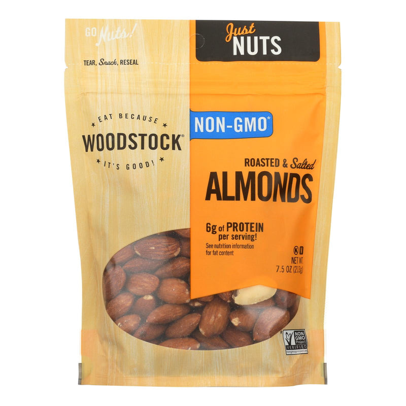Woodstock Wholesome Roasted & Salted Non-GMO Almonds (8 Pack, 7.5 Oz./Pack) - Cozy Farm 