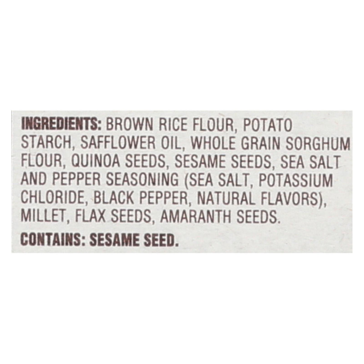 Back To Nature Rice Crackers - Sea Salt and Cracked Black Pepper (4 Oz., Pack of 12) - Cozy Farm