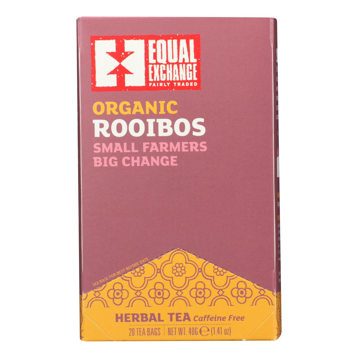 Equal Exchange Organic Rooibos Tea, 6 Pack, 20 Bags Each - Cozy Farm