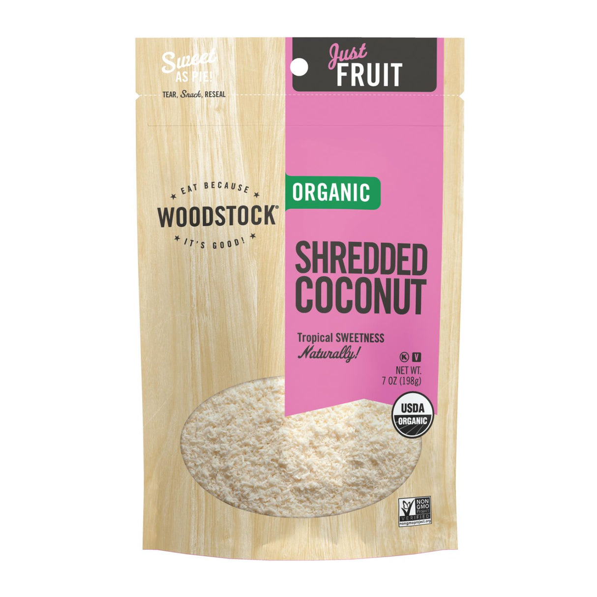 Woodstock Organic Shredded Coconut - Unsweetened, Non-GMO (8 Pack x 7 Oz.) - Cozy Farm