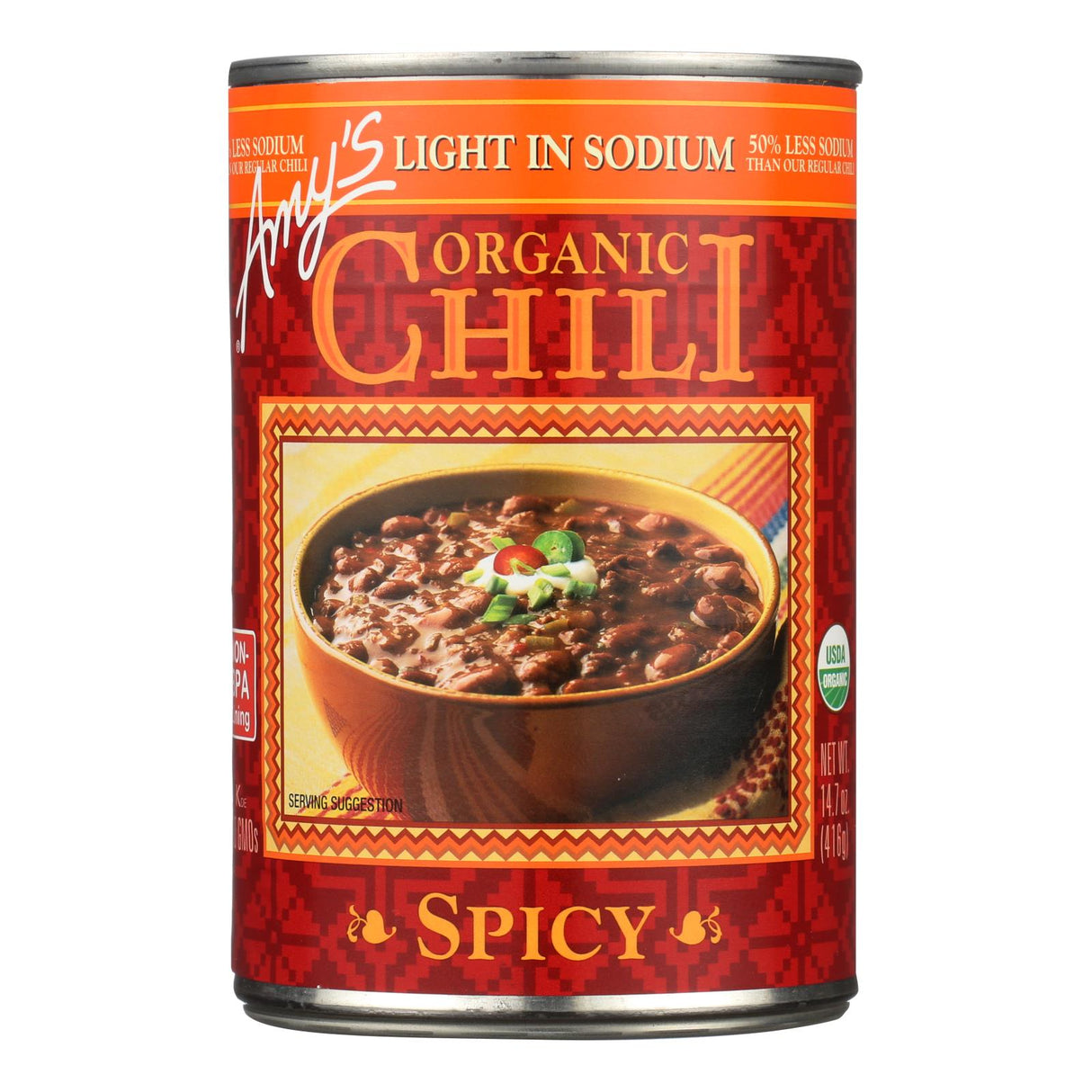 Amy's Organic Low Sodium Spicy Chili, 14.7 Oz (Pack of 12) - Cozy Farm