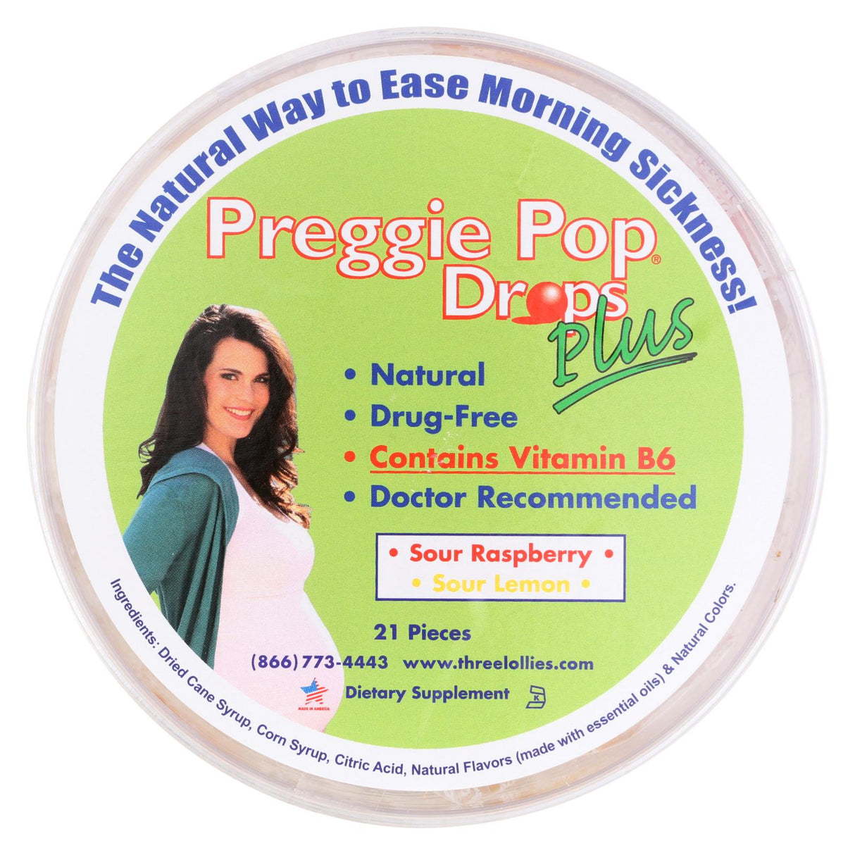 Preggie Drops Plus Morning Sickness Relief Lollies, Vitamin B6, Pack of 21 - Cozy Farm