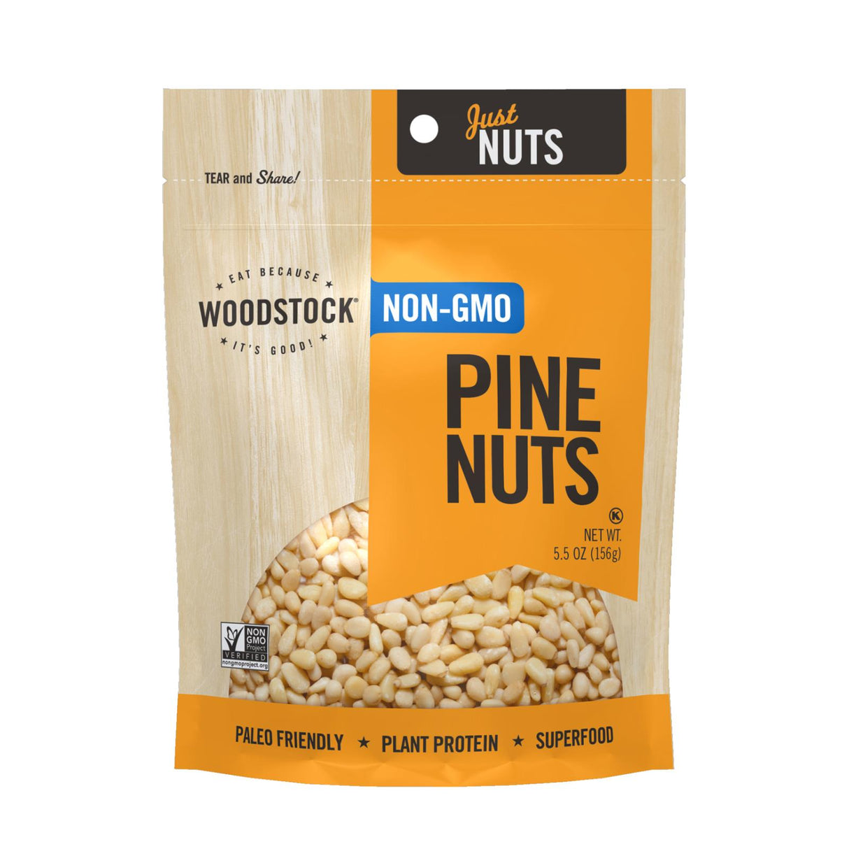 Woodstock Premium Non-GMO Pine Nuts (8 - 5.5 Oz. Bags) - Cozy Farm
