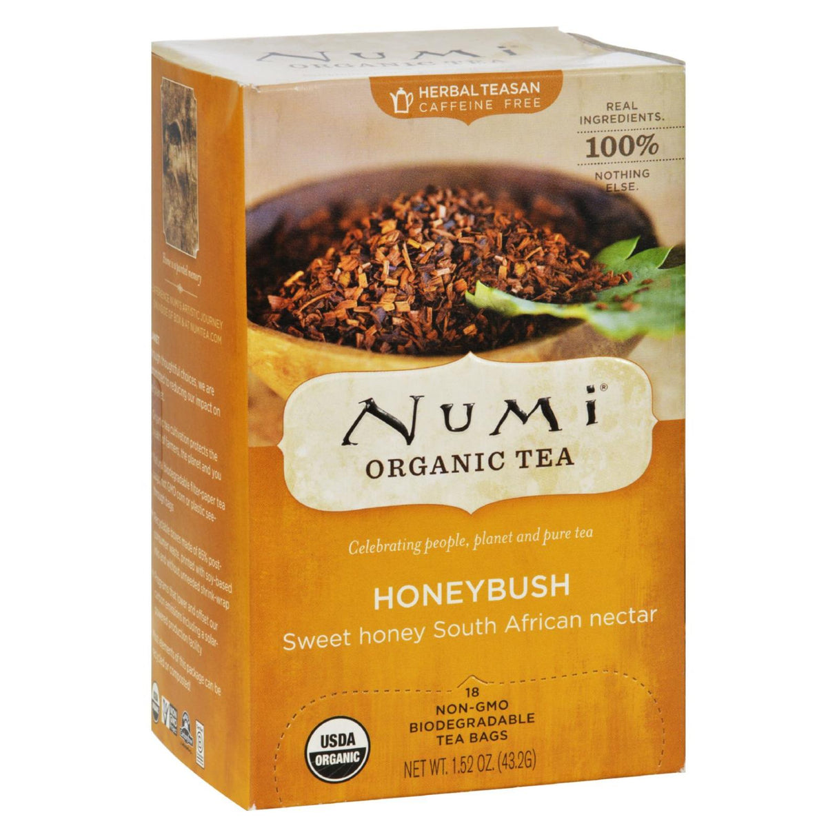 Numi Honeybush Bushman's Brew Tea Bags (18-Pack) - Cozy Farm