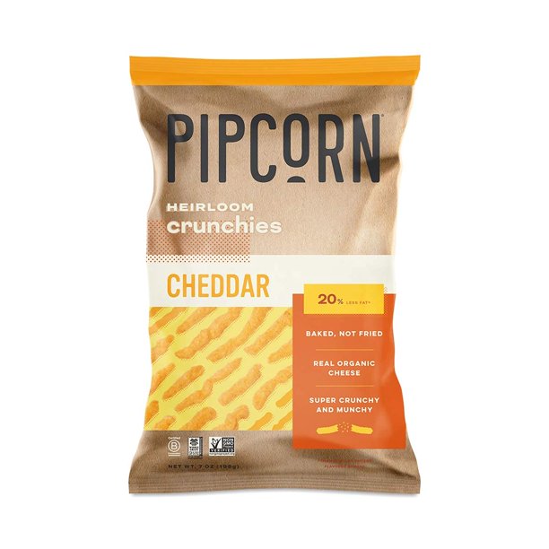 Pipcorn Crunchies Cheddar, 7 Oz Bags (Pack of 12) - Cozy Farm