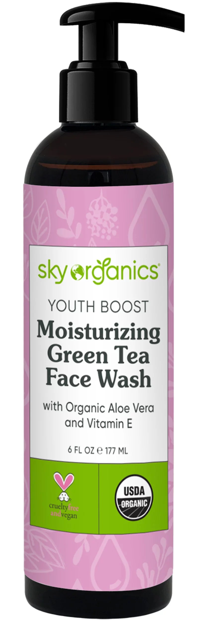 Sky Organics Youthboost Foaming Green Tea Facial Wash (6 Fl Oz) - Cozy Farm
