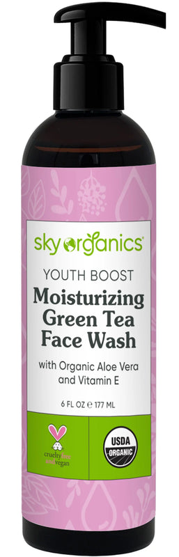 Sky Organics Youthboost Foaming Green Tea Facial Wash (6 Fl Oz) - Cozy Farm 