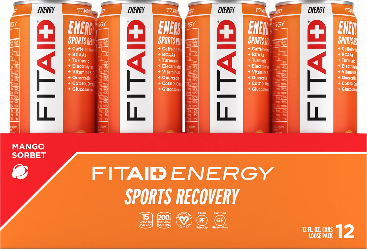 LifeAid Energy Mango Sorbet, 12-Pack of 12 Fl Oz Cans - Cozy Farm