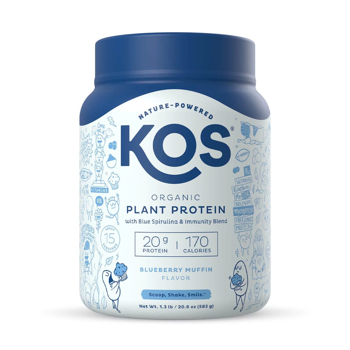 Kos Blueberry Protein Powder, 20.6 Oz - Cozy Farm