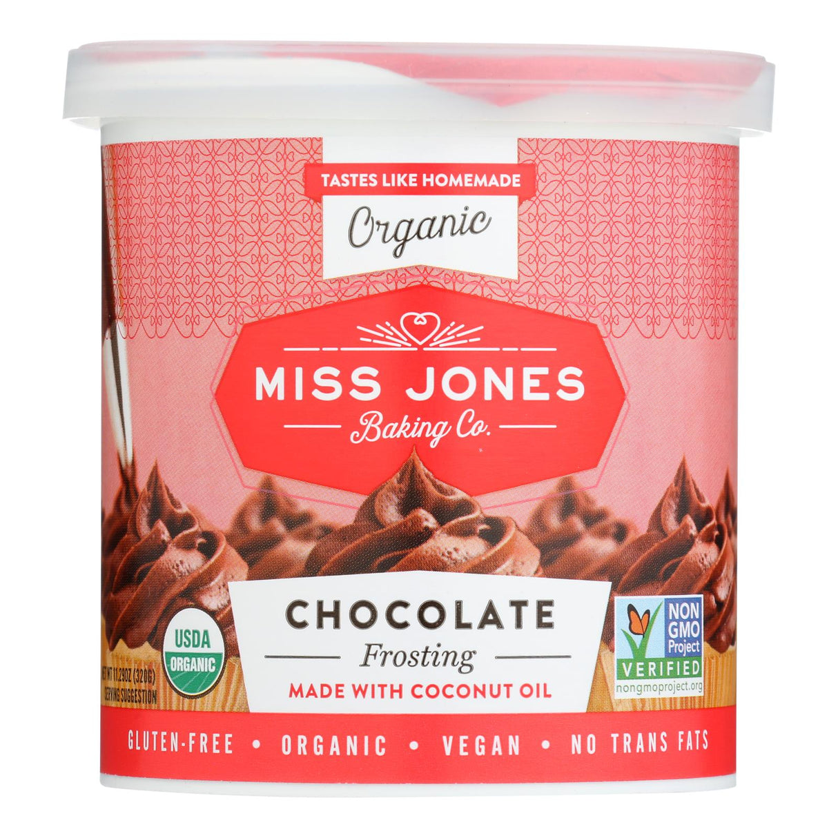 Miss Jones Organic Chocolate Frosting (Pack of 6 - 320 Grm) - Cozy Farm